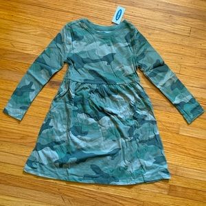 Long sleeve knit camo dress